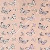 Light Reactive Jersey Fabric | Butterflies Dusty Pink