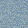 Secret Winter Garden Fabric | Leaves & Keys Blue Metallic