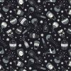 Cast A Spell Lewis & Irene Fabric | Halloween Bottles Black Silver Metallic