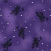 Cast A Spell Lewis & Irene Fabric | Flying Witches Purple Silver Metallic