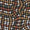 Soft Shell Fleece Fabric | Houndstooth Swirl - Rich Ochre