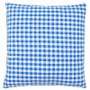 Cotton Gingham Cushion Back With Zipper - Blue | Multiple Sizes