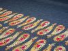 Embroidered Denim Fabric Border | Paisley Pendulum Amber