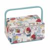 Sewing Box (M): PVC Handle: Sew Retro