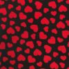 Printed Anti Pil Polar Fleece | Multi Heart Black-Red