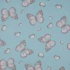 Light Reactive Jersey Fabric | Glitter Butterfly Blue