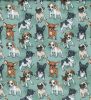 Luxury Sweatshirt Fabric | Happy Pups Mint