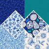 Lewis & Irene Porcelain & Seaglass Fabric | Fat Quarter Pack 3
