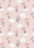 Welcome To The World Fabric | Parachuting Babies Pink