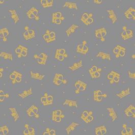 Coronation Day Fabric Crowns Silver - Gold Metallic