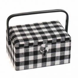 Sewing Box (M): Monochrome Gingham