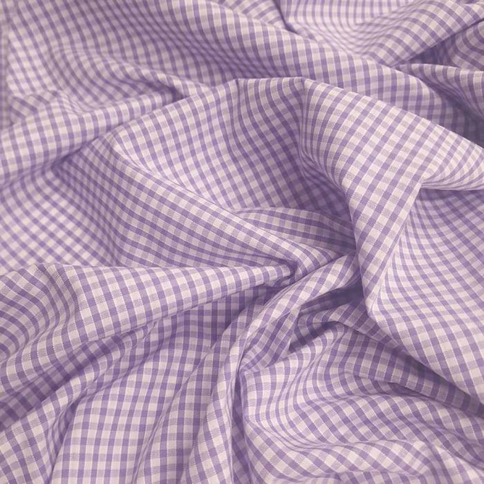 Lilac Gingham Check Quilt Fabric - 20268620