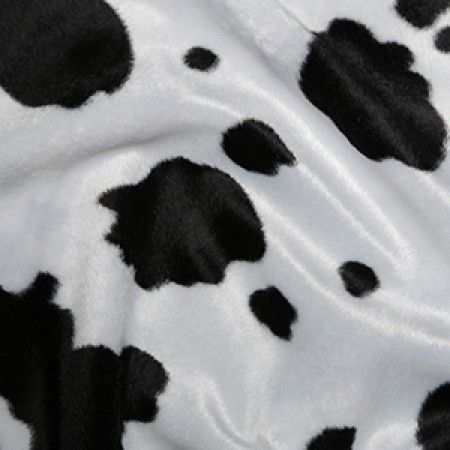 Animal Print Velboa Fabric Faux Fur | Black Cow