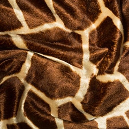 Animal Print Velboa Fabric Faux Fur | Large Giraffe