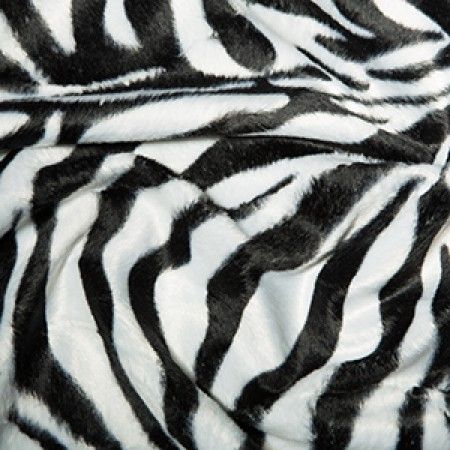 Zebra Pattern Faux  Fur Fabric  Material / 