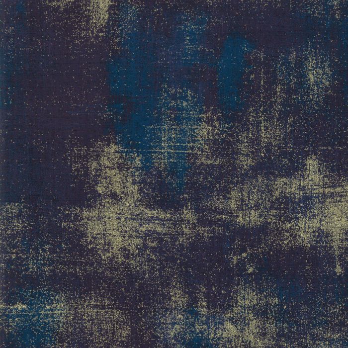 Moda Fabric Grunge Metallics Peacoat