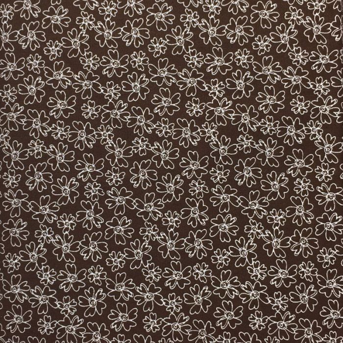 Classic Blender Fabric Floral Scatter Brown