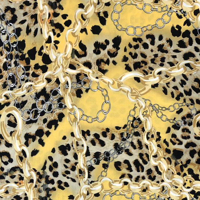 Bubble Chiffon Fabric | Animal Print Yellow