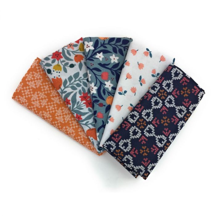 Lewis And Irene Folk Floral Fabric Fat Quarter Pack 3 