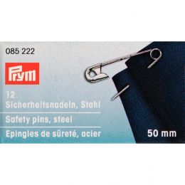 Safety Pins Silver 50mm, 12pcs Sliding Box | Prym