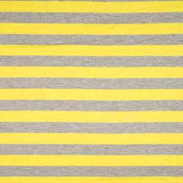 Ribbed Jersey Fabric | 2cm Stripe Yellow