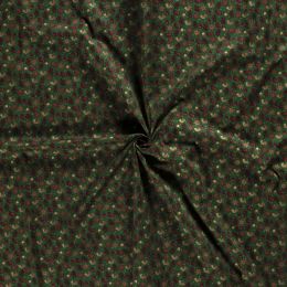Stitch It, Christmas Metallic Fabric | Festive Birds & Tree Green
