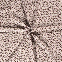 Stitch It, Christmas Metallic Fabric | Festive Birds & Tree Off White