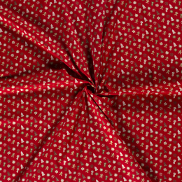 Stitch It, Christmas Metallic Fabric | Festive Gingerbread Man Red