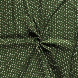 Stitch It, Christmas Metallic Fabric | Festive Gingerbread Man Green