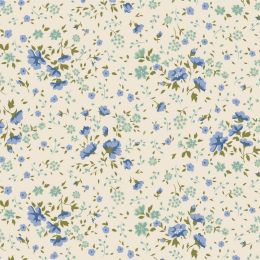 Tilda 108'' Wideback Fabric | Ellie Floral - Blue/Teal