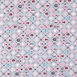 Cotton Print Fabric | Nautical Fun Sea Life Silver