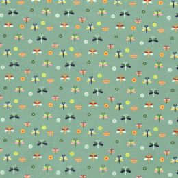 Cotton Print Fabric | Garden Party Green