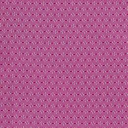 Cotton Print Fabric | Mille Fleur Geo Twist Rich Pink