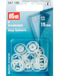Snap Fastener Plastic, Round 15mm Transparent | Prym