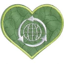 Prym Recycled Embroidered Motif | Heart Green