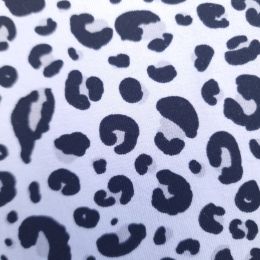 Cotton Rich Jersey Fabric | Leopard Blue