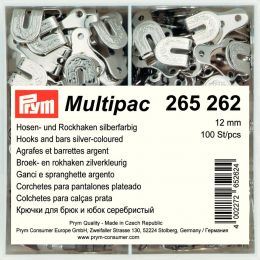 Hooks & Bars, 12mm Silver - Multipack | Prym