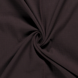 Double Gauze Fabric | Plain Dark Brown