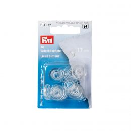 Linen Buttons - Transparent Plastic, 17mm | Prym