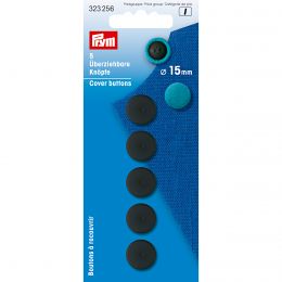 Cover Buttons | 15mm Black - Plastic | Prym