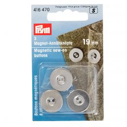 Magnetic Sew On Buttons, 19mm Silver | Prym
