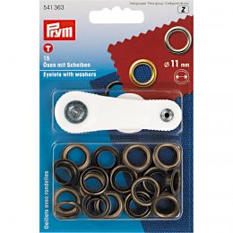 Eyelets With Washer & Tool | 11mm Antique Brass