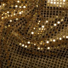 6mm Sequin Fabric | Gold Black Background