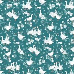 Goose Creek Gardens Fabric | Geece Teal