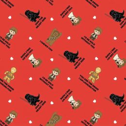 Licensed Cotton Fabric | Starwars - Valentine Greeting