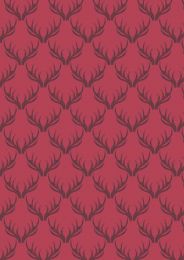 Loch Lewis Fabric | Antlers Red