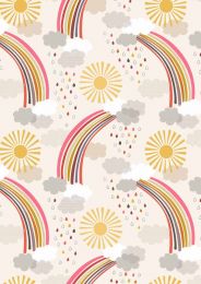 Rainbows Fabric | Calming Rainbows Cream