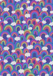 Over The Rainbow Fabric | All Over Rainbow Blue