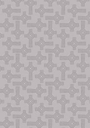 Iona Fabric | Celtic Cross Grey - Silver Metallic