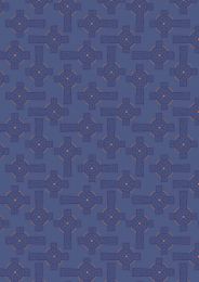 Iona Fabric | Celtic Cross Blue - Silver Metallic
